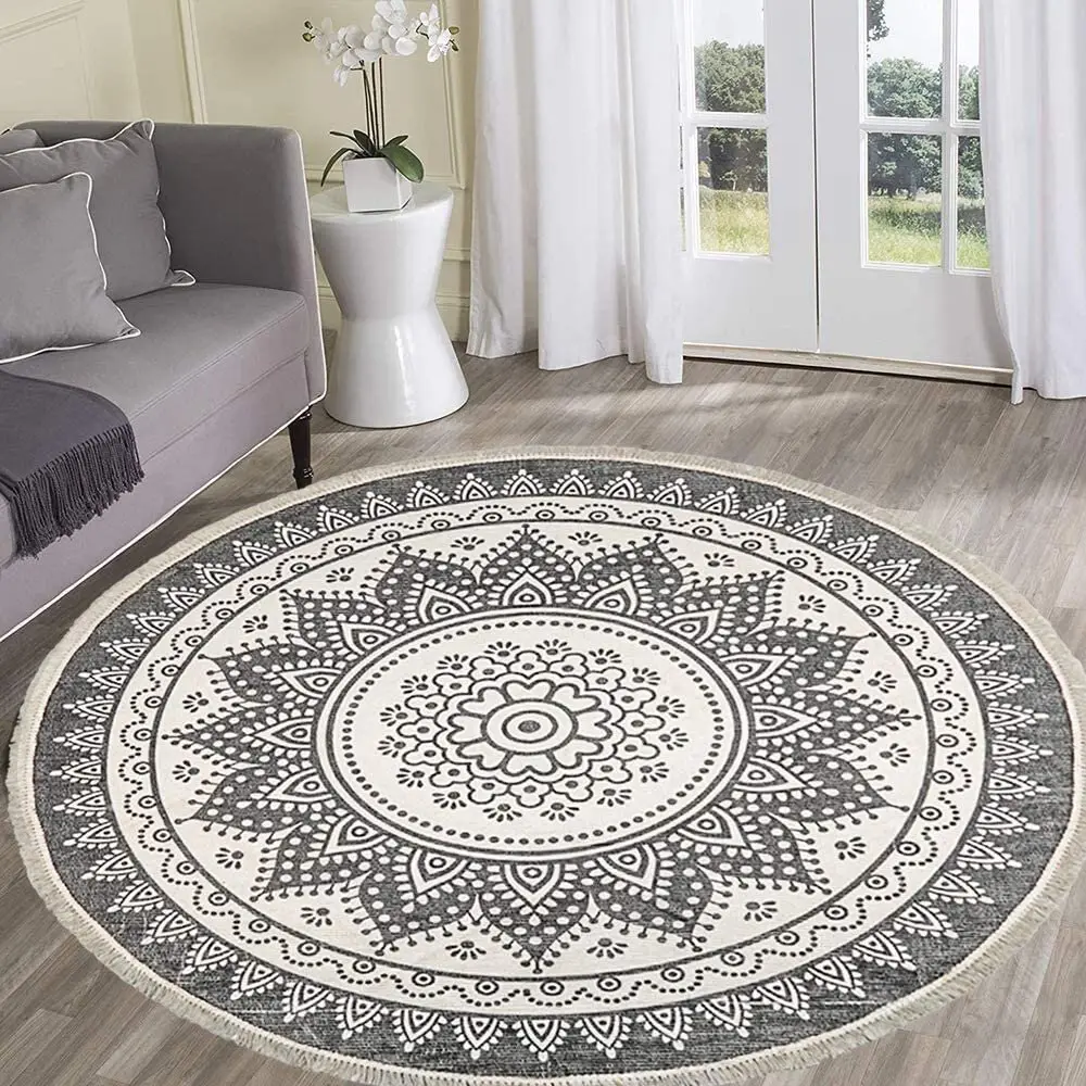tasseled mandala rug