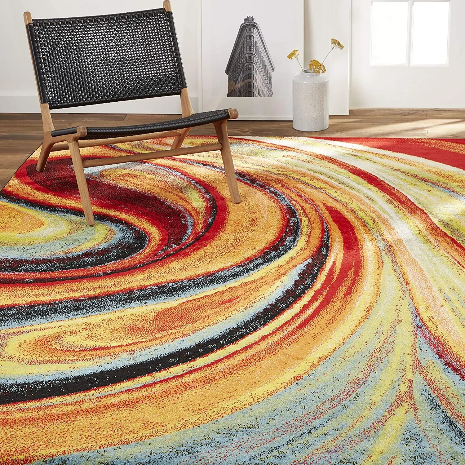 bright living room rug