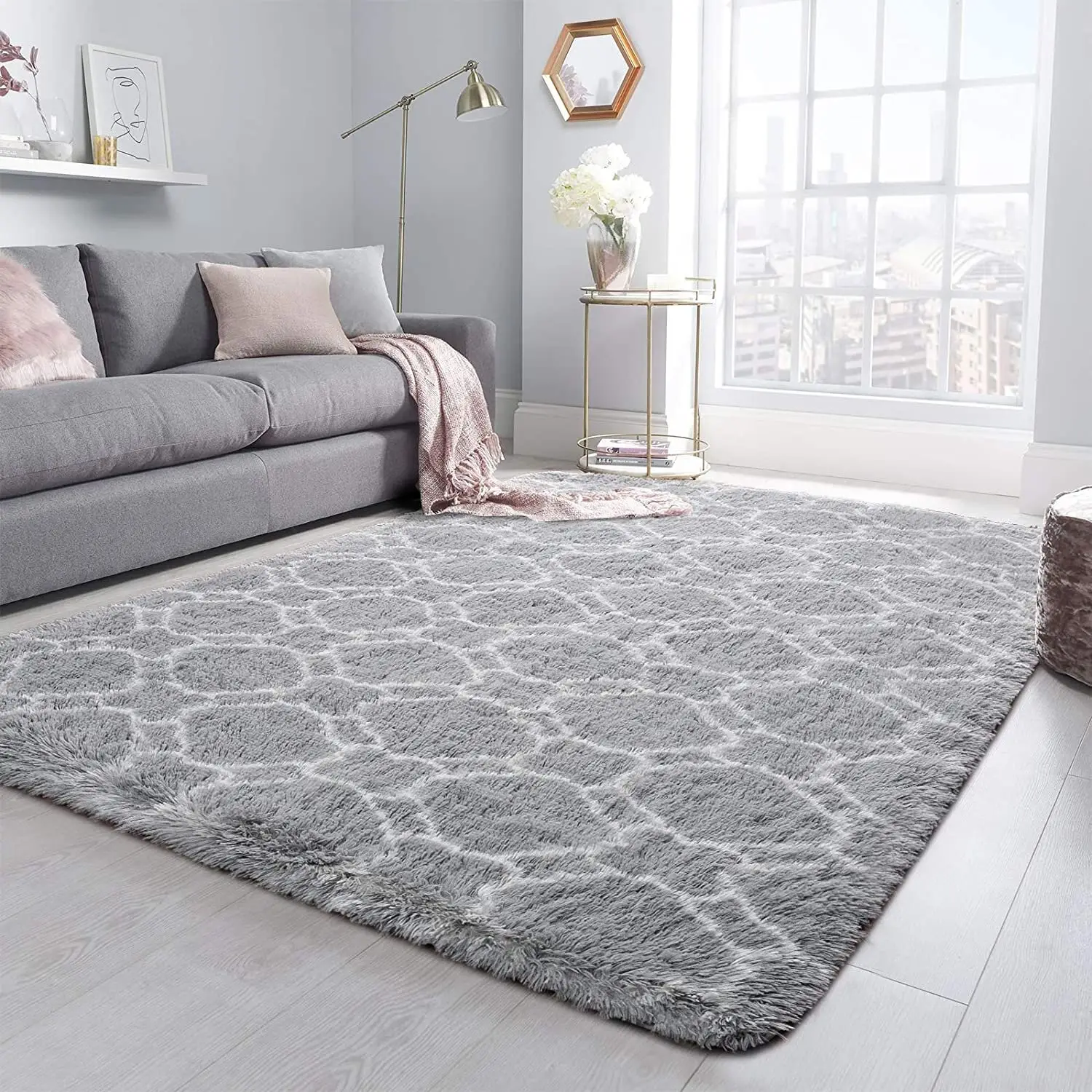 modern grey rug