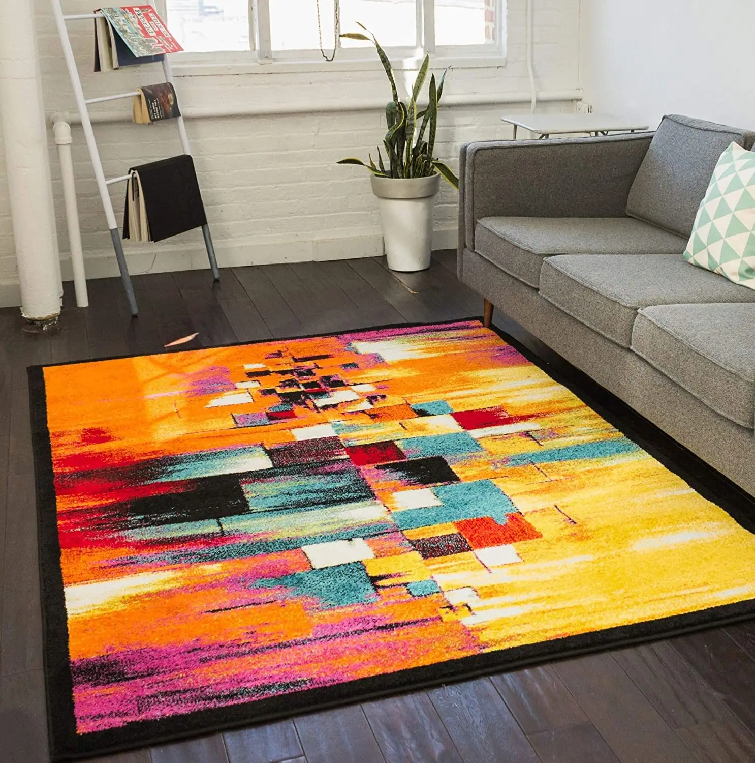 abstract painting rug