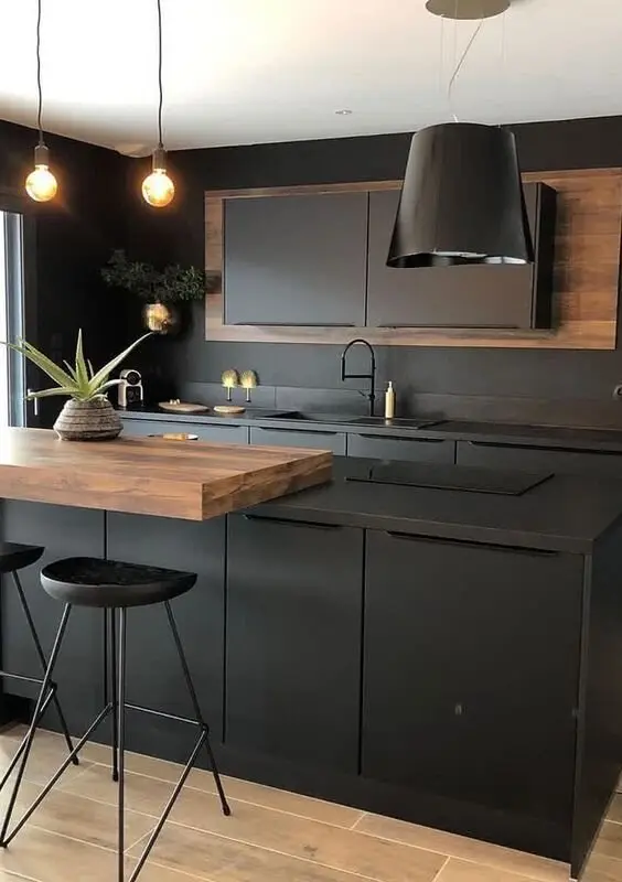 modern black kitchen