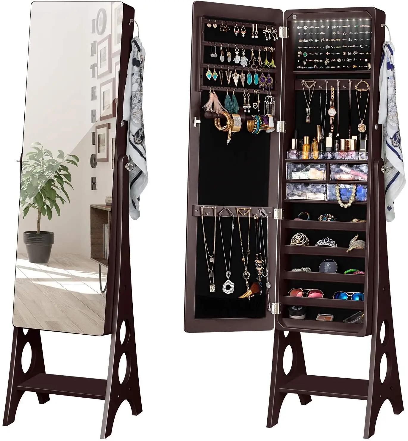 Jewellery cabinet with mirror
