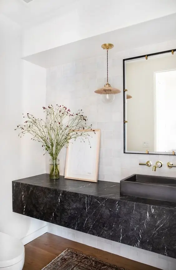 black marble sink