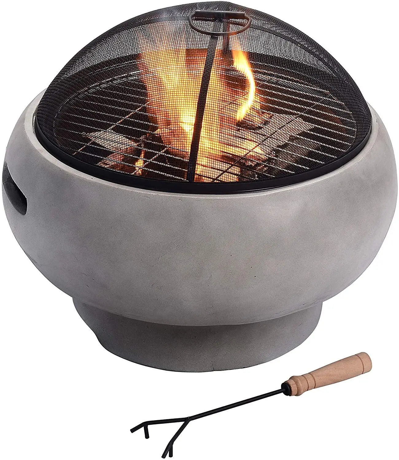 round concrete fire pit