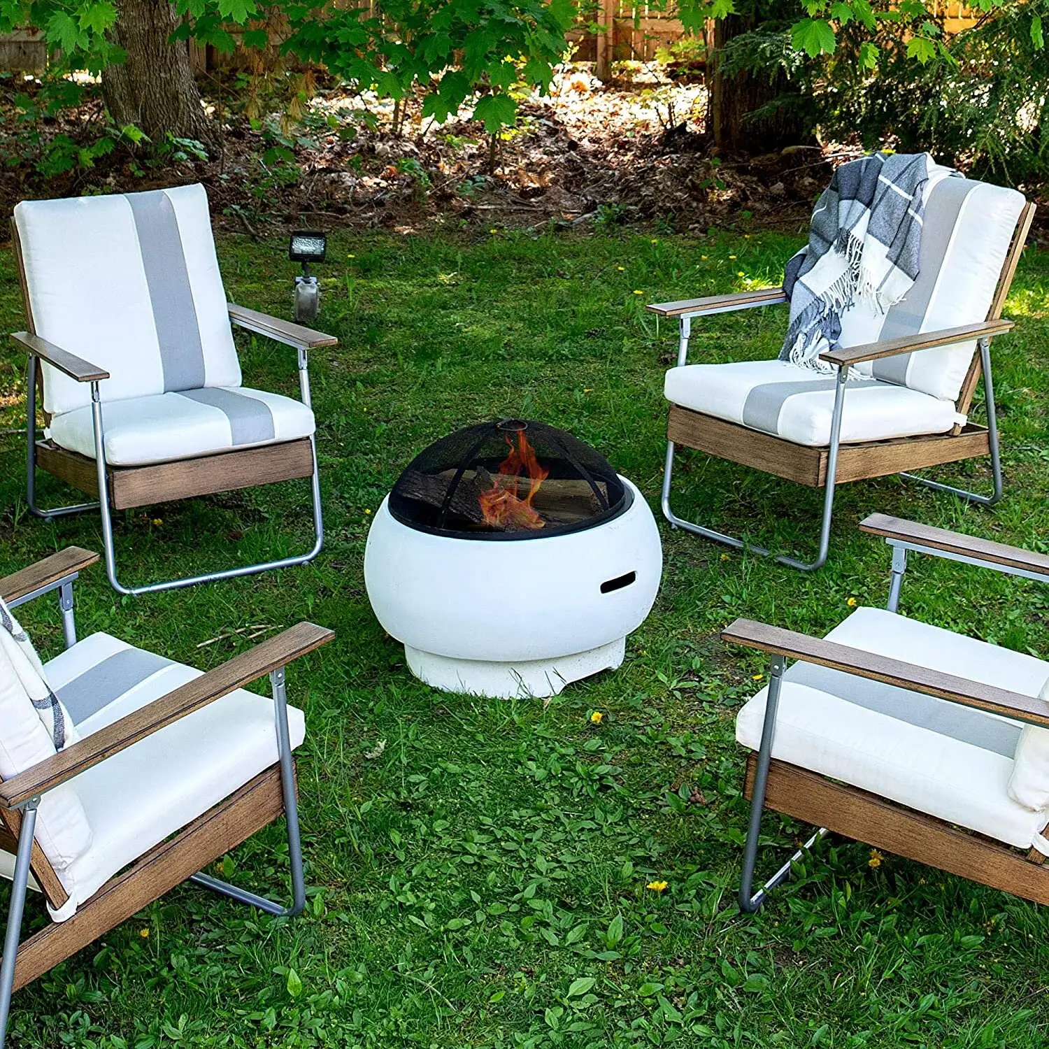 white fire pit