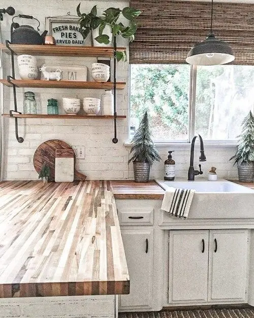 Wood Countertops farmhouse kitchen: Timber benchtops in walnut, maple or cherry, or locally, Victorian ash and spotted gum