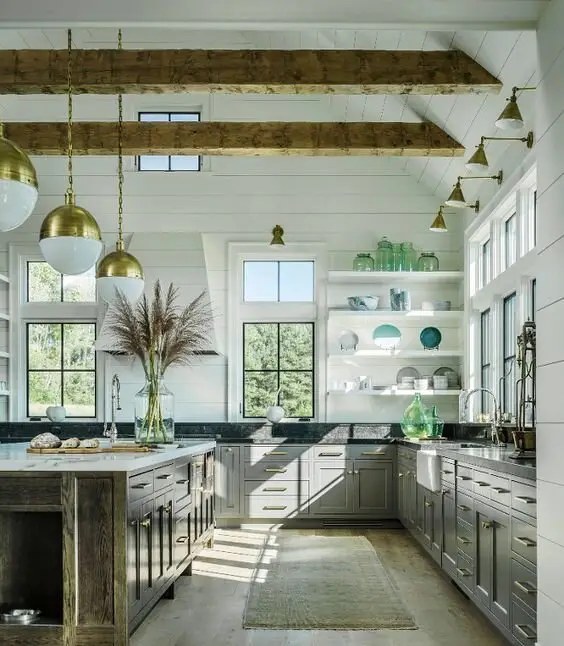 luxurious farmhouse kitchen