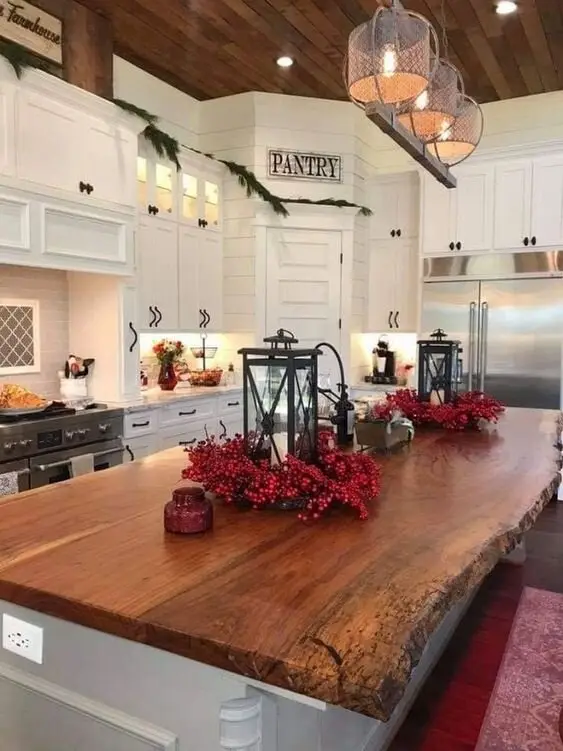 Live Edge Kitchen Counters: A live-edge slab as the counter or bar top puts one genuinely irregular thing among all the