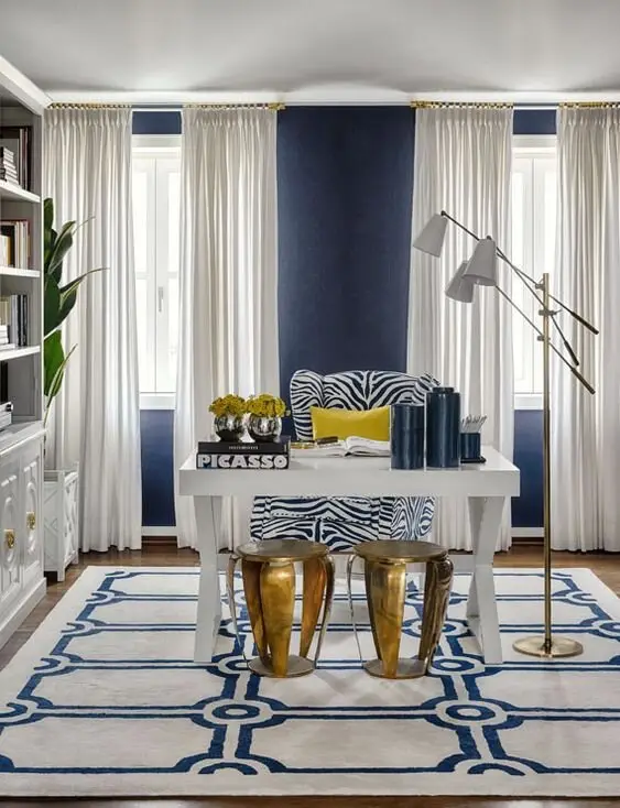 blue home office