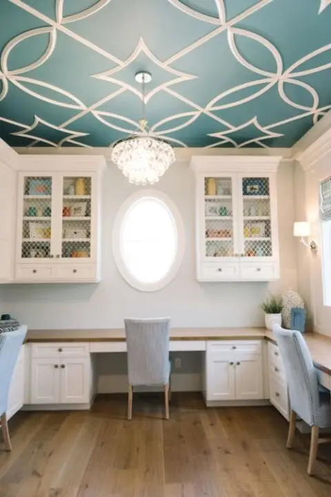 dressed up ceiling home office