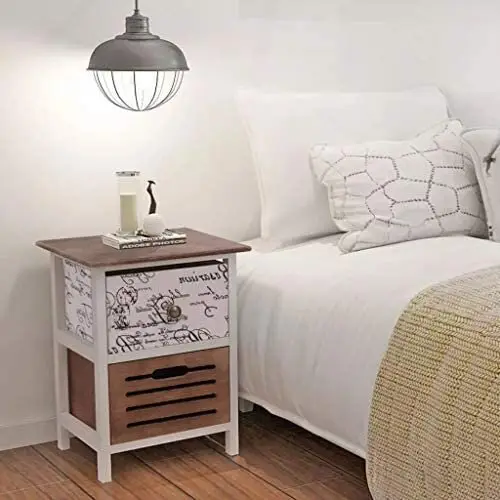 rustic bedside table