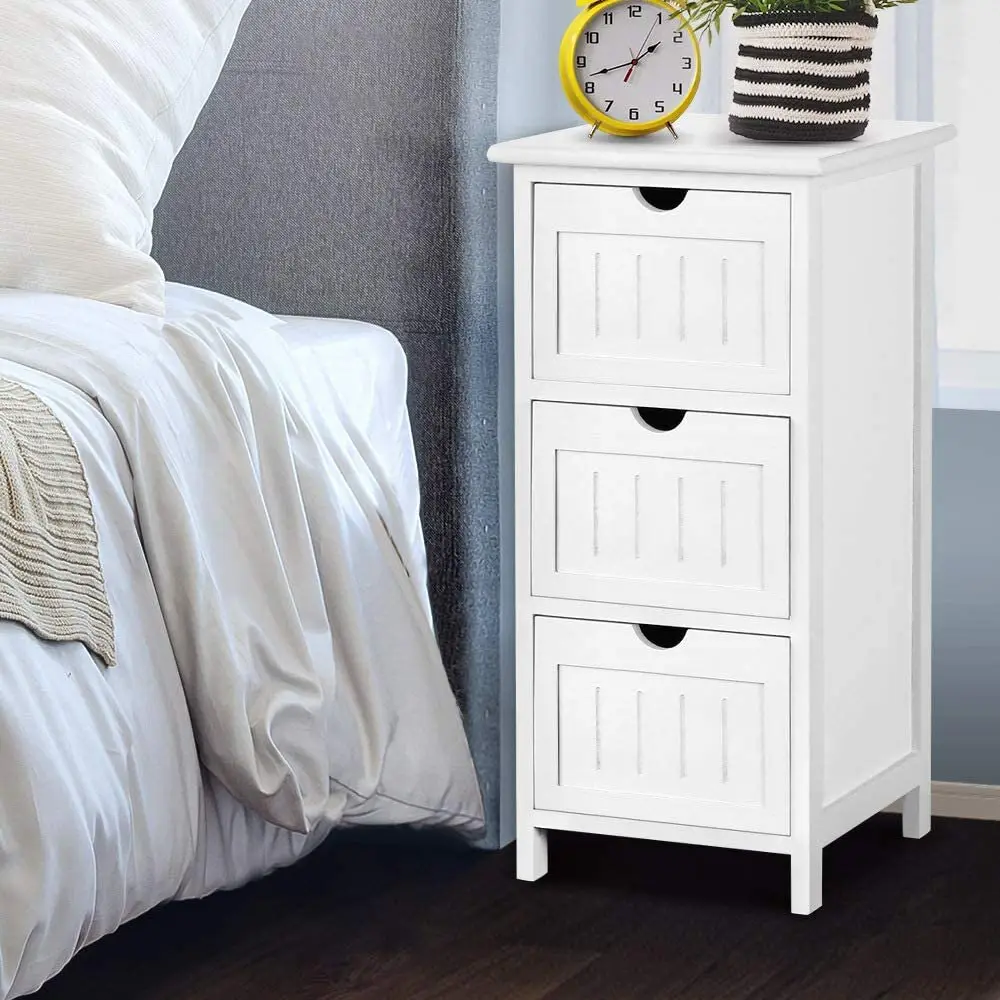 white slim bedside table