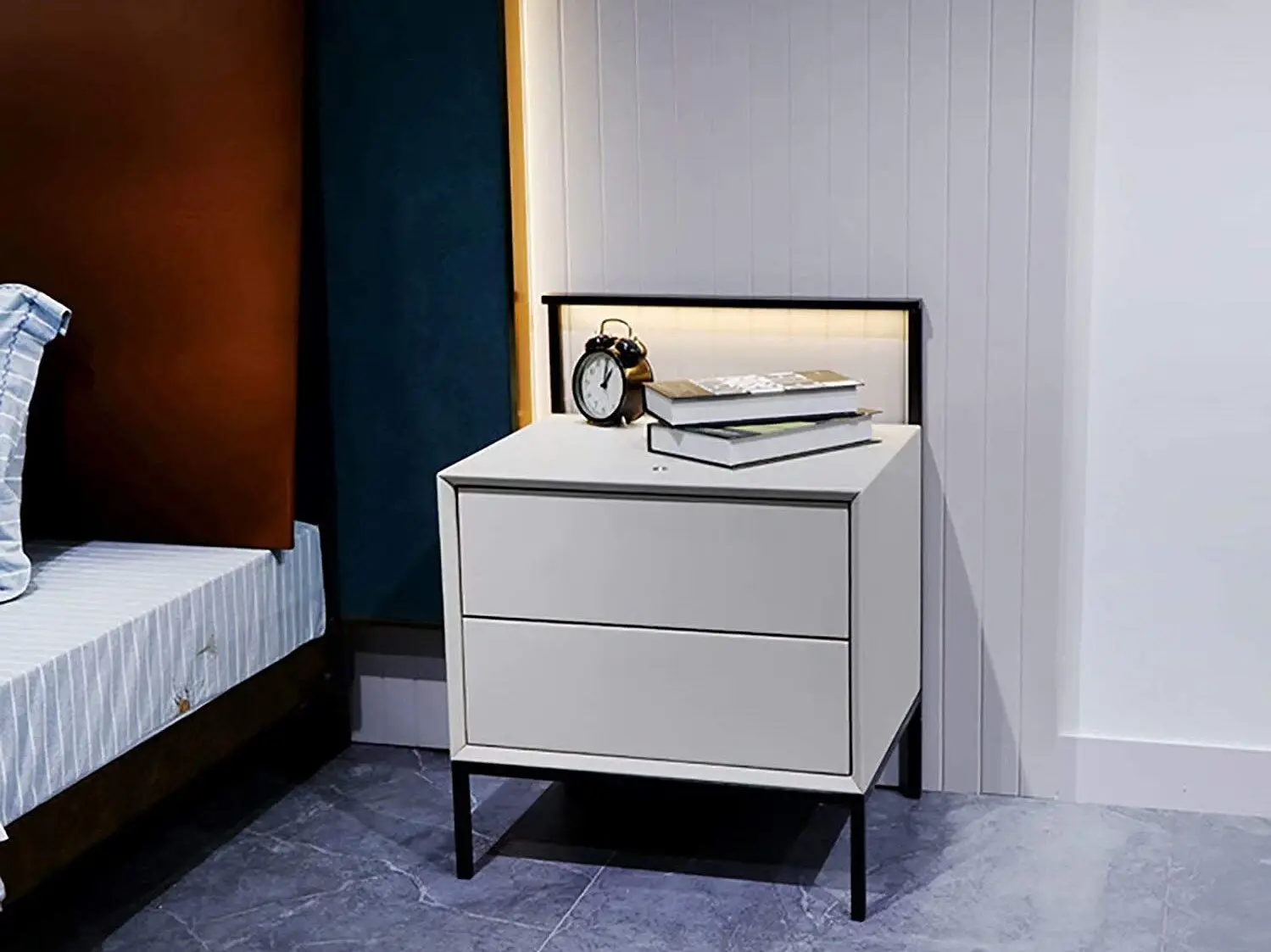 luxurious bedside table