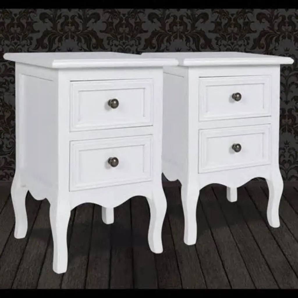 vintage white bedside table