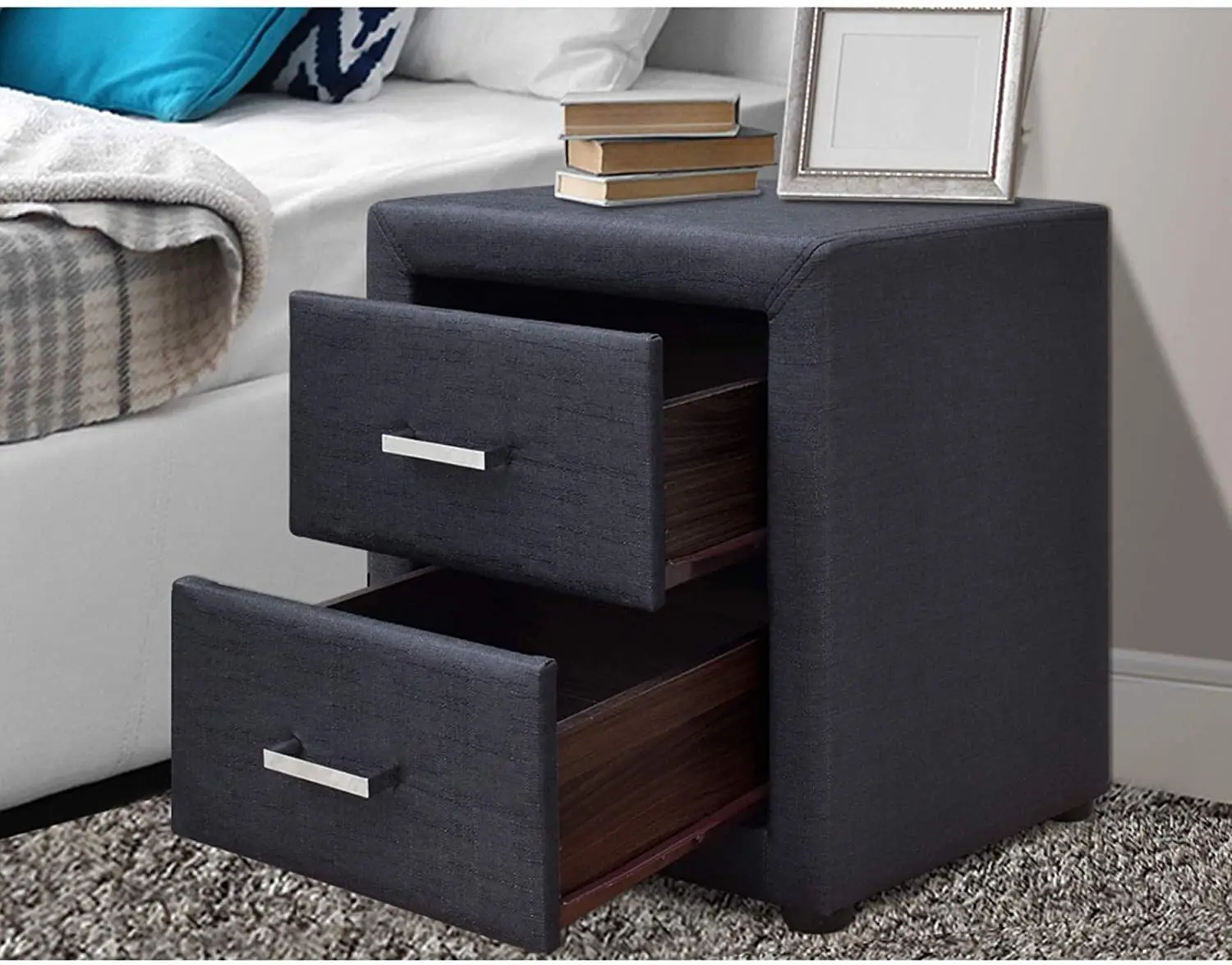 upholstered bedside table