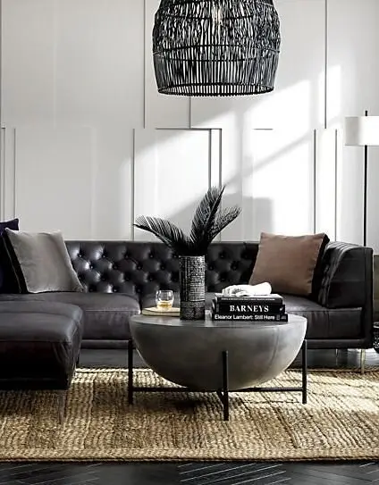 modern black living room
