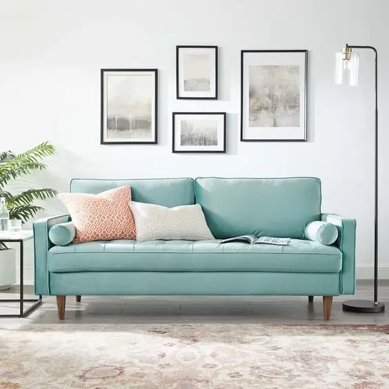 mint living room sofa