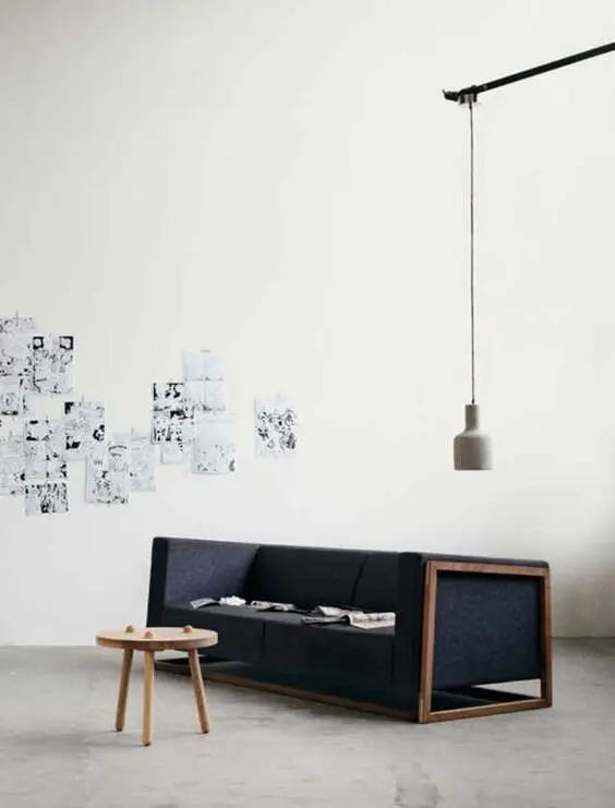 modern blue sofa