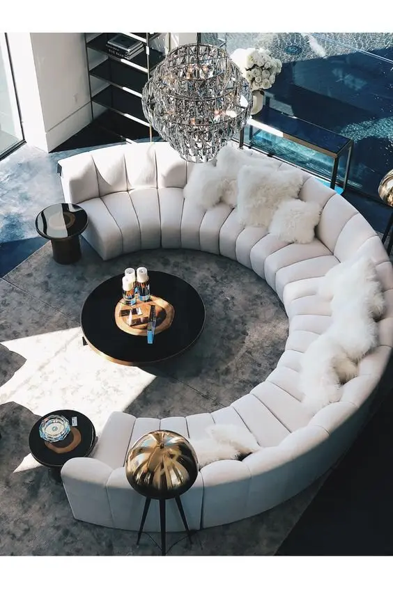 luxurious curved sofa