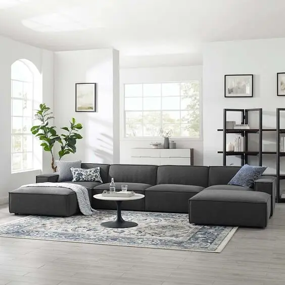 modern grey living room sofa