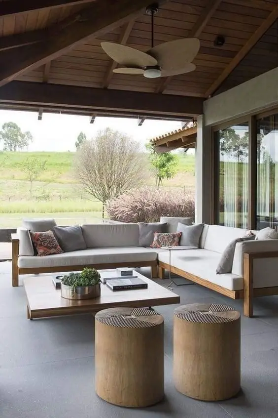 wood timber sofa