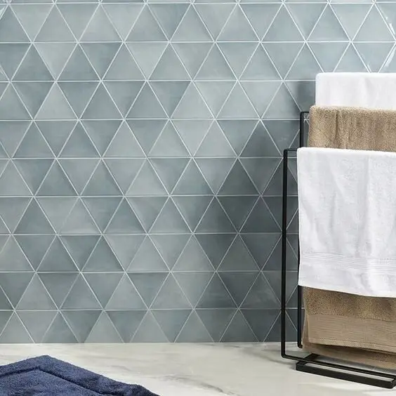 glossy triangle tiles