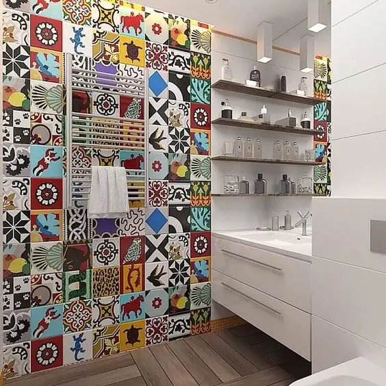 colorful bathroom tiles