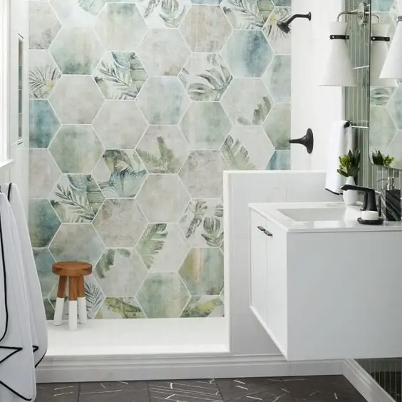 emerald hexagon tiles