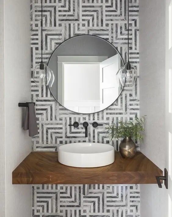 black and white marble tile