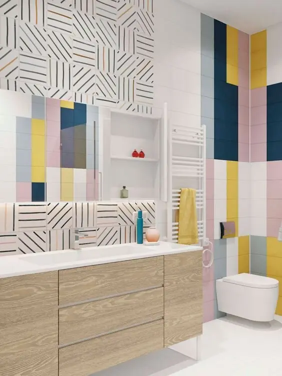 colorful bathroom