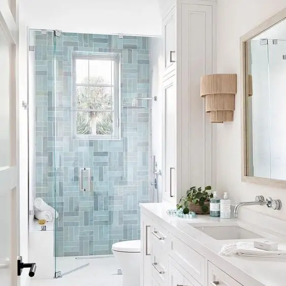 blue bathroom tiles