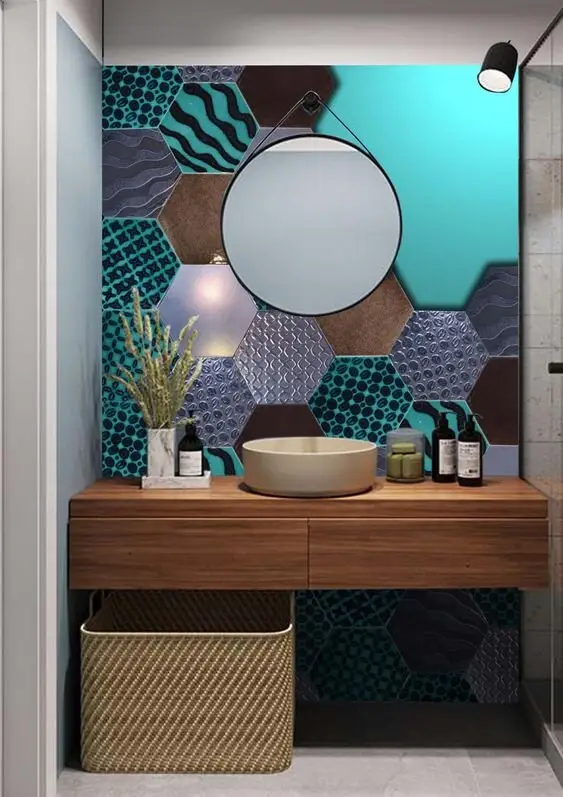 colorful bathroom