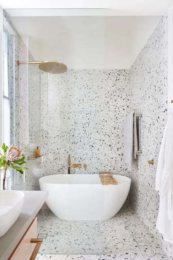 pebbled terrazzo tile