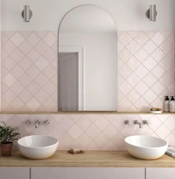 pink bathroom tiles
