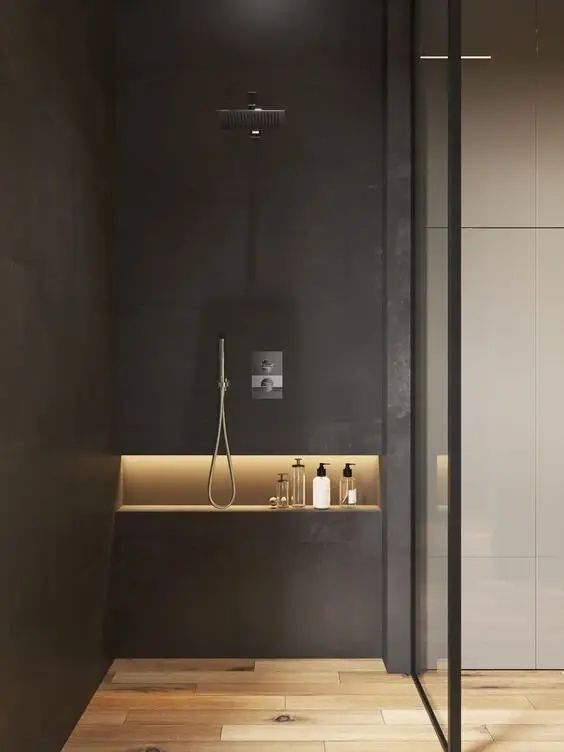 modern black bathroom