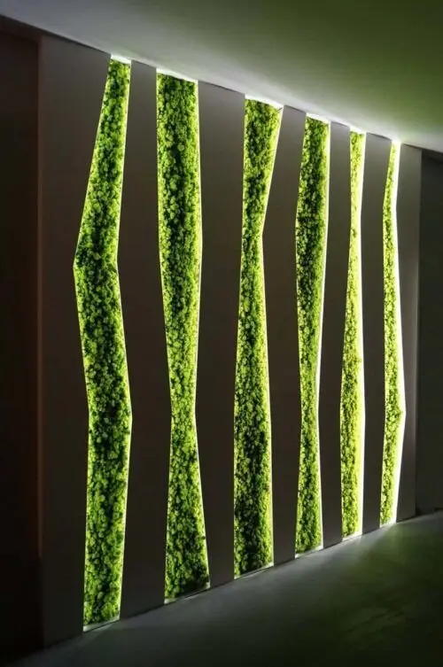 lighted moss wall