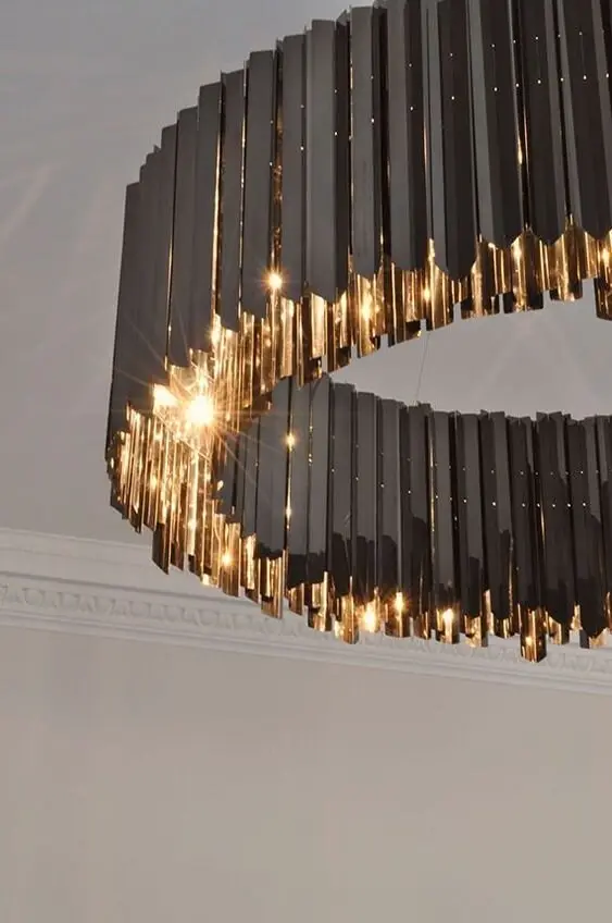 gold and black chandelier