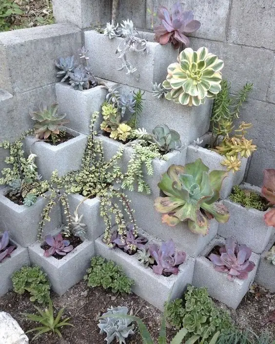 concrete block planters