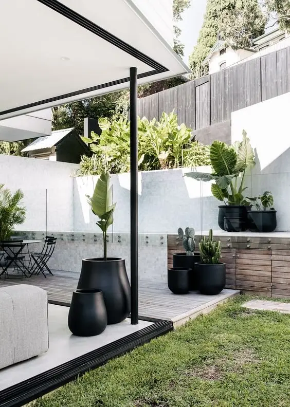 small modern backyard