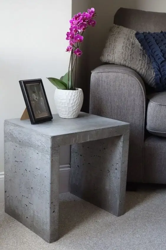 concrete side table