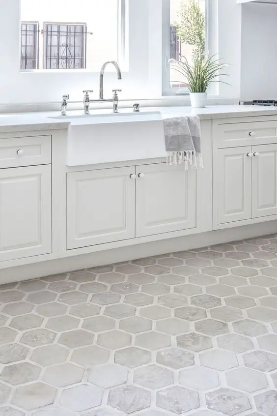hexgaon kitchen floor