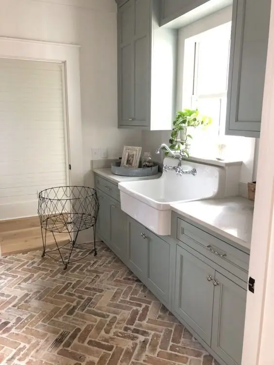 brick kitchen floor