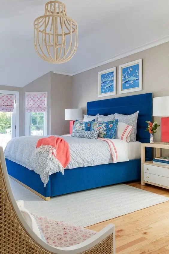 colourful coastal bedroom