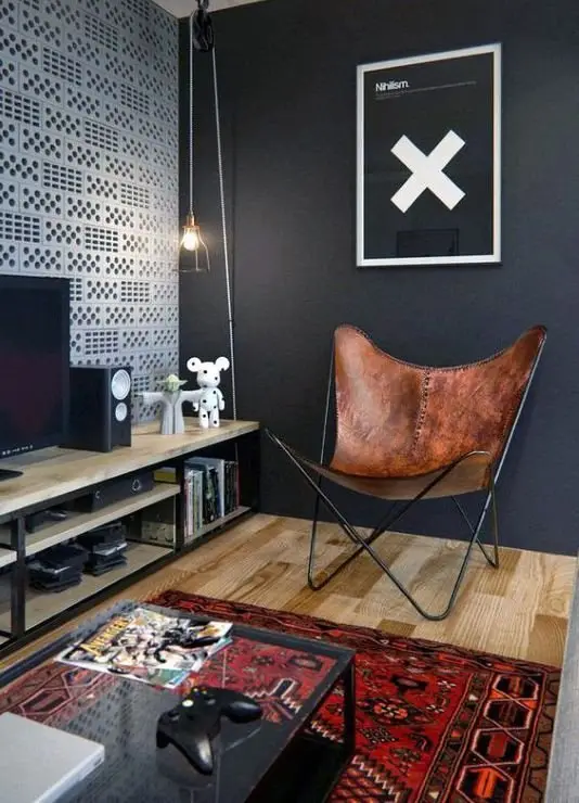 A Hipster Corner industrial living room: Add fun and trendy to the classic and restrained industrial design