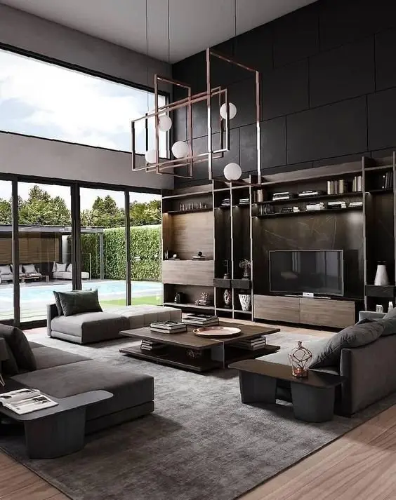 Industrial Minimalist industrial living room: Elegant, bright, and modern