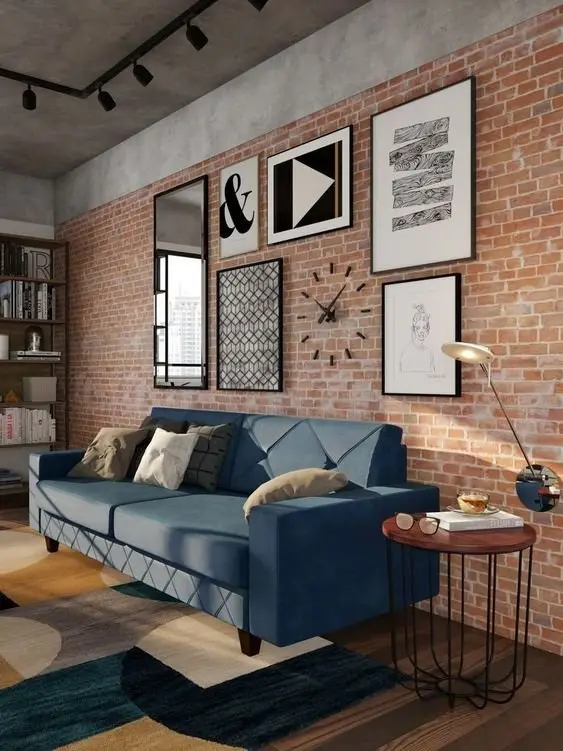 Snug and Stylish industrial living room: A chic and modern living room perfect for the city apartment or smaller homes