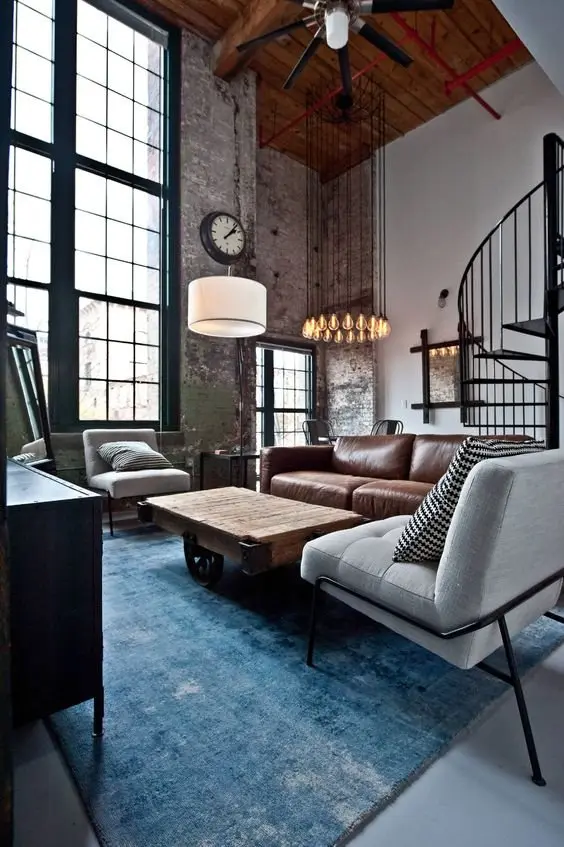 Austere Grandeur industrial living room: Luxury and grandeur also come with austerity and minimalism